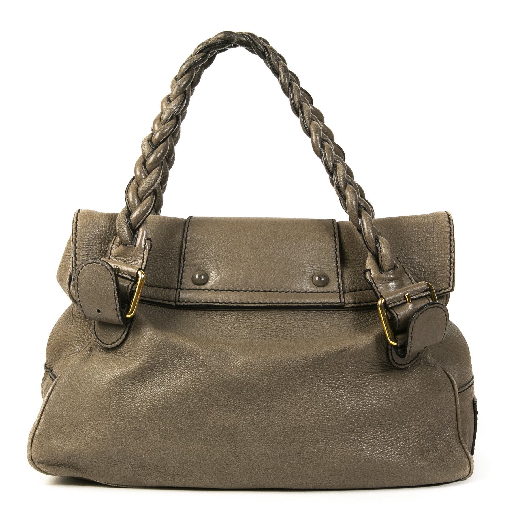 Authentic second-hand vintage Valentino Grey Histoire Shoulder Bag buy online webshop LabelLOV
