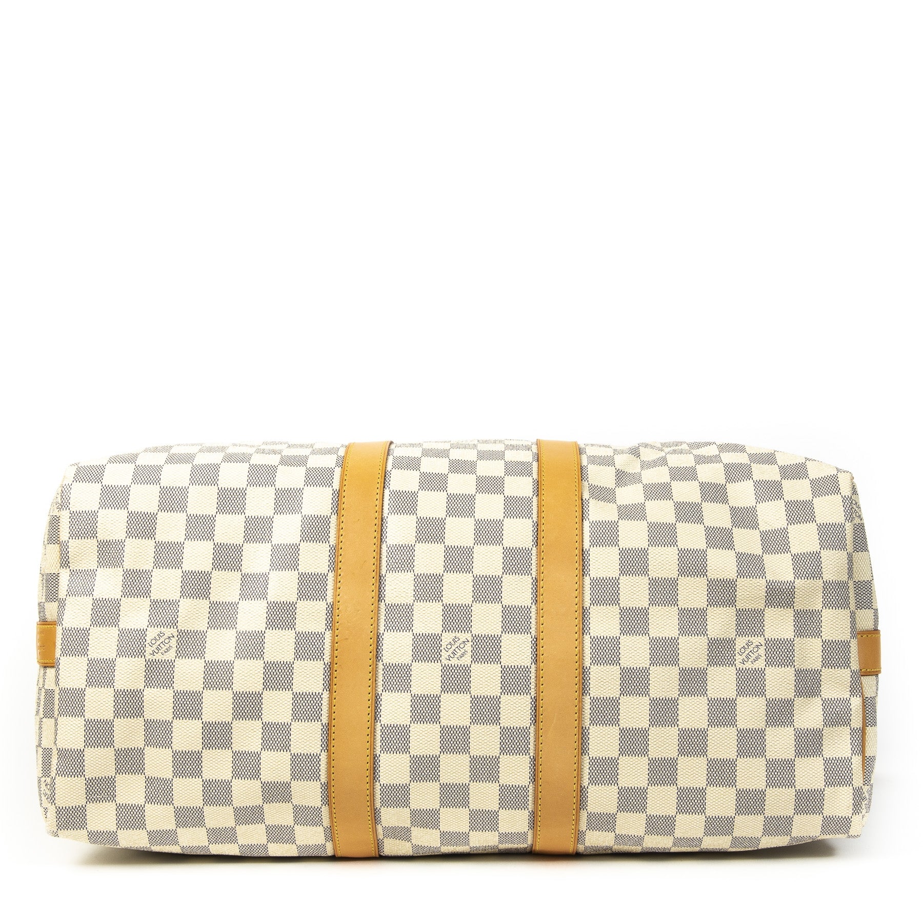 Authentic second-hand vintage Louis Vuitton Keepall Bandoulière Damier Azur 45 buy online webshop LabelLOV