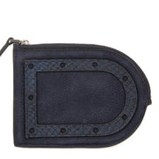 Authentieke Tweedehands Delvaux Dark Blue Nubuck D Wallet Coin Purse juiste prijs veilig online shoppen luxe merken webshop winkelen Antwerpen België