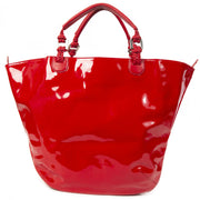 Delvaux Le Louise Red Patent Shoulder Bag