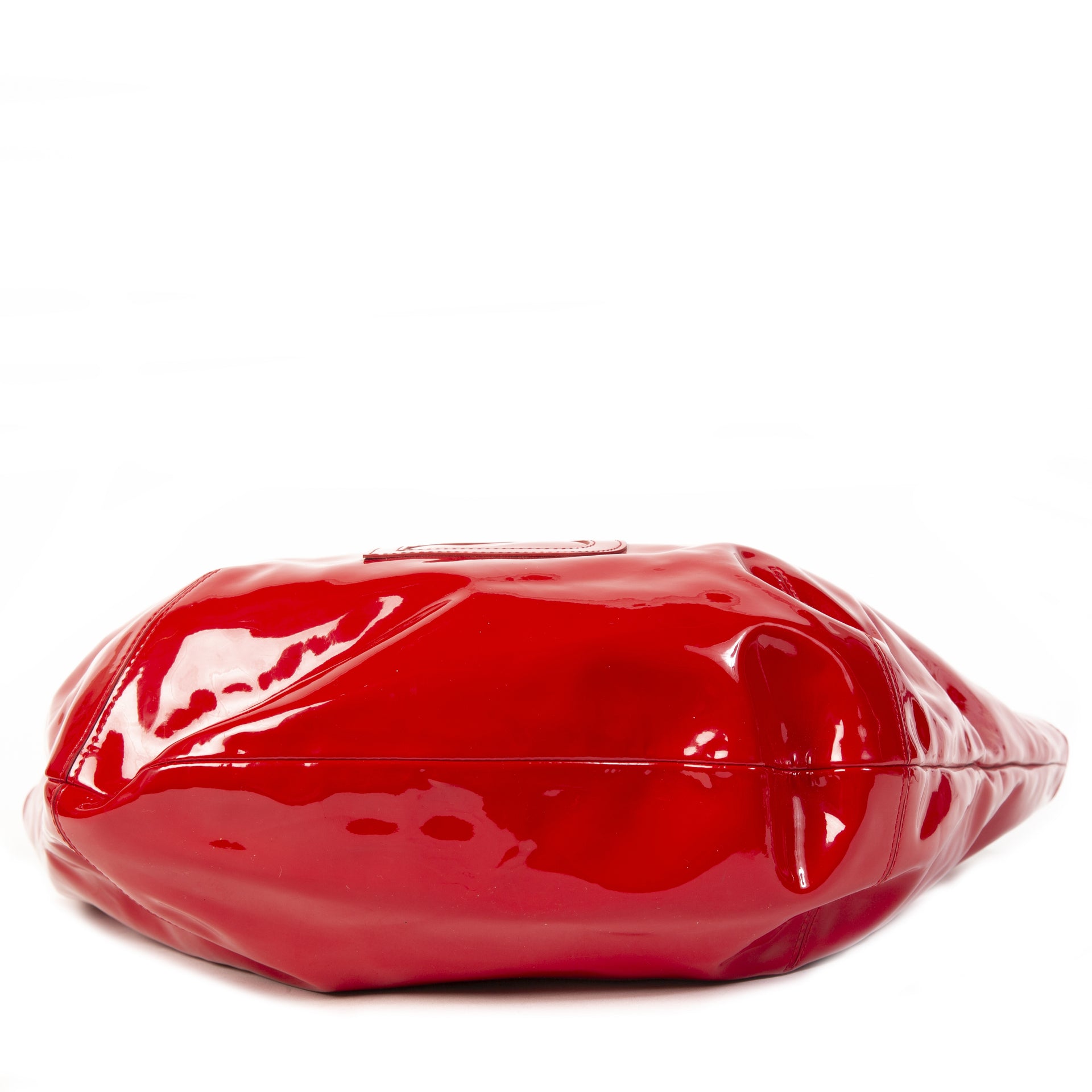 Delvaux Le Louise Red Patent Shoulder Bag