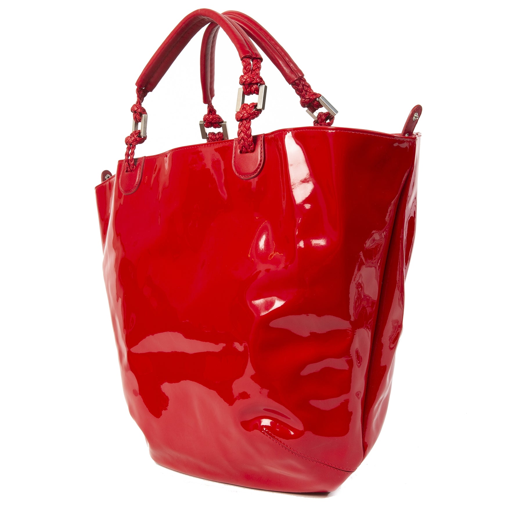 Delvaux Le Louise Rode Lakleren Schoudertas
