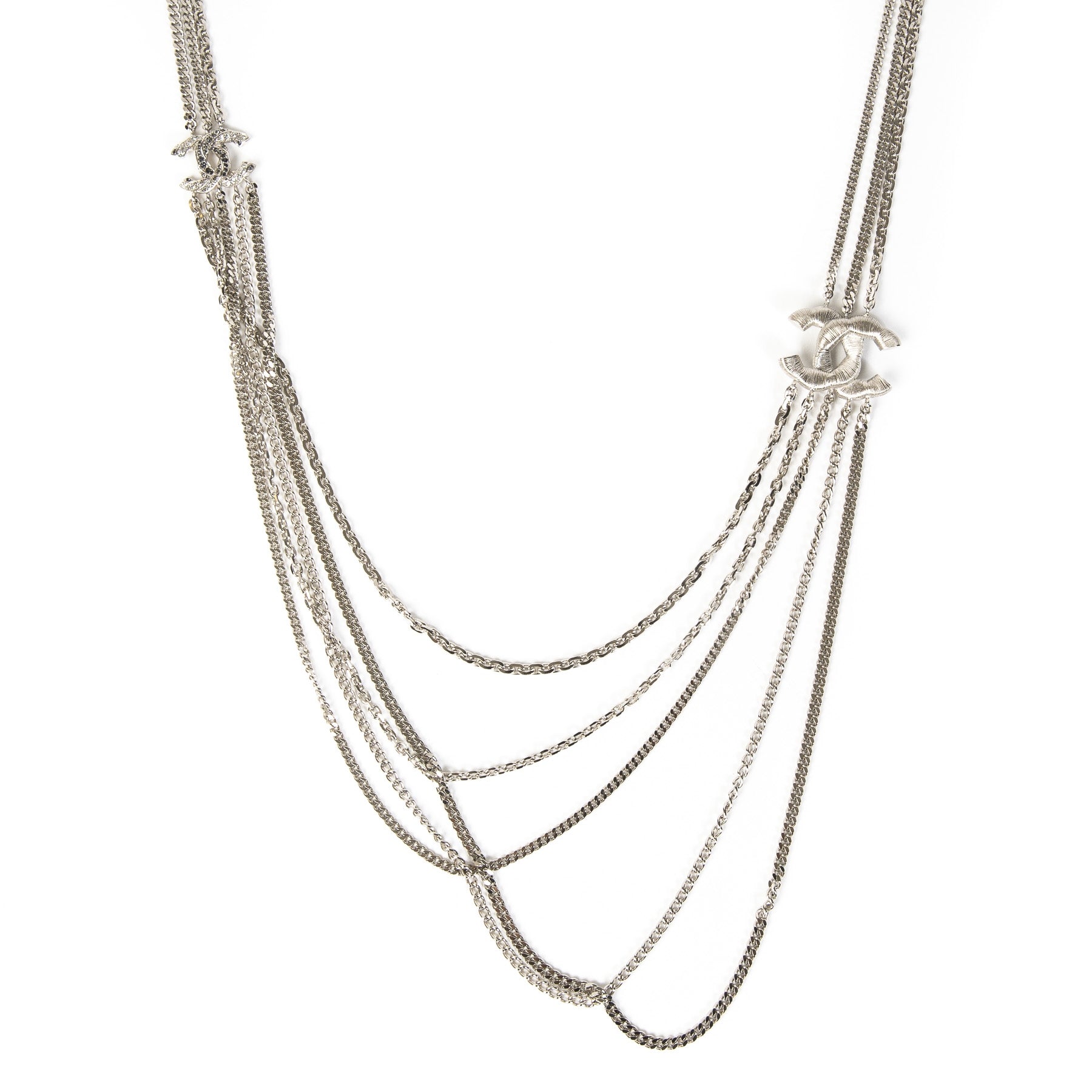 Chanel Chains Silver CC Necklace