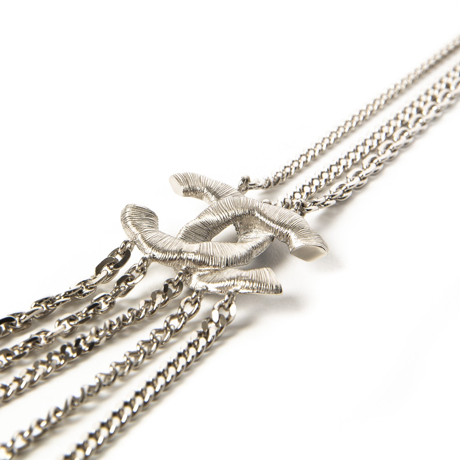 Chanel Chains Silver CC Necklace