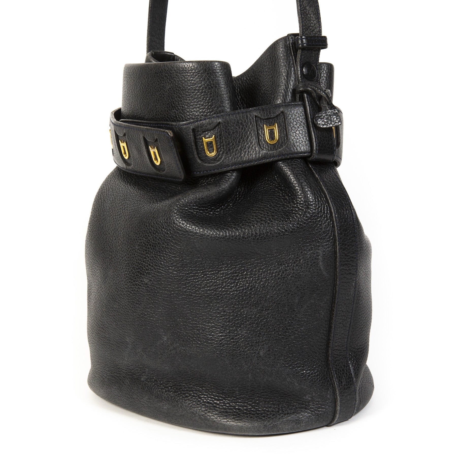 koop online tegen de beste prijs Delvaux Calicot Bucket Bag Navy Blue