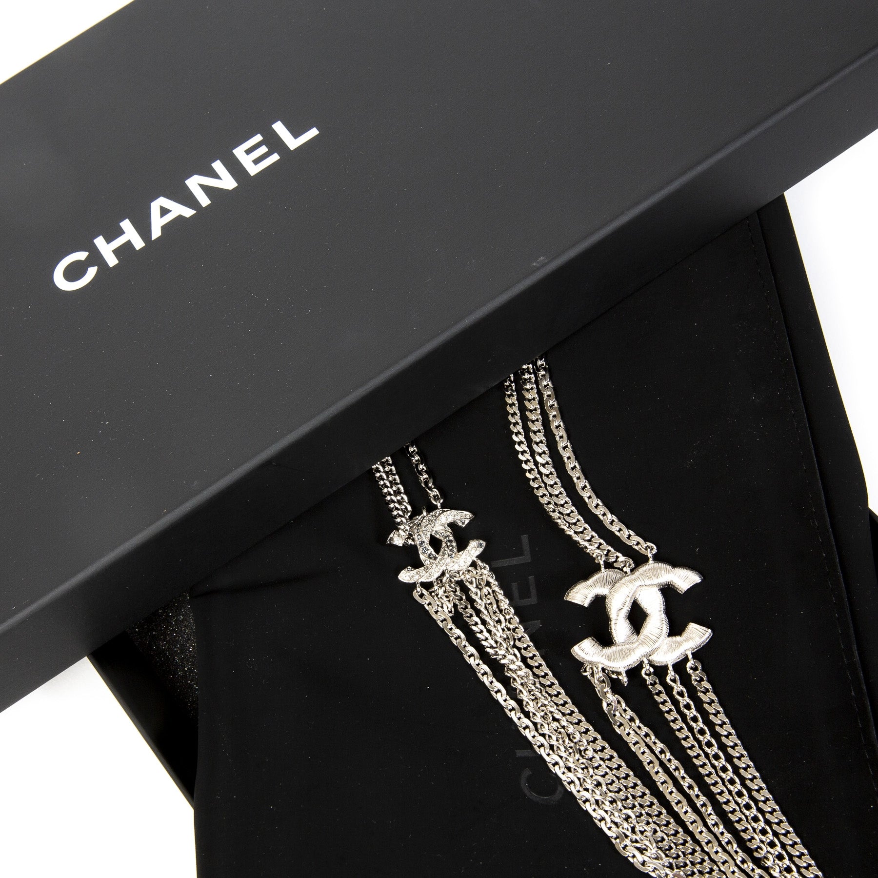Chanel Chains Silver CC Necklace