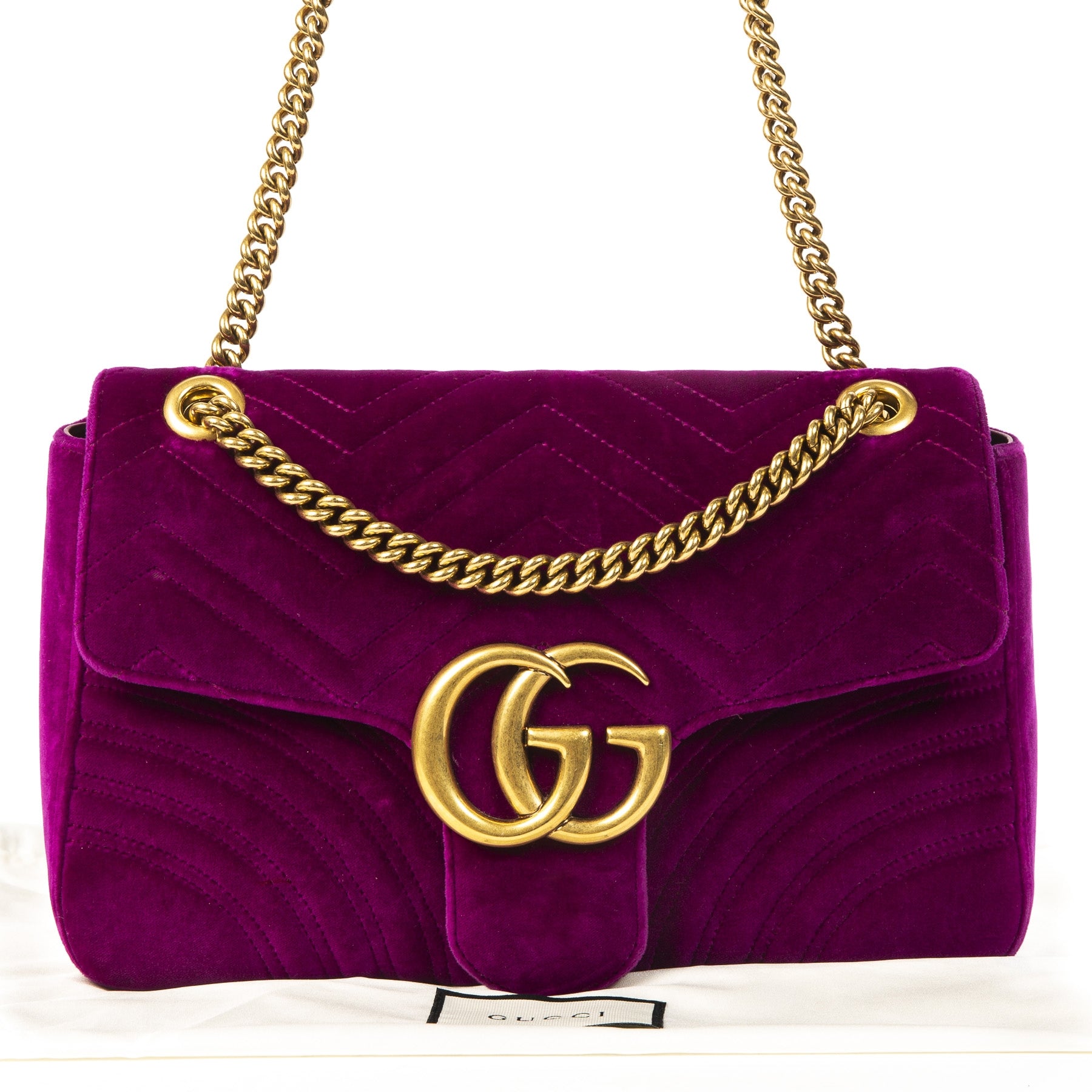 Gucci GG Marmont Medium Fuchsia Velvet Shoulder Bag best price online