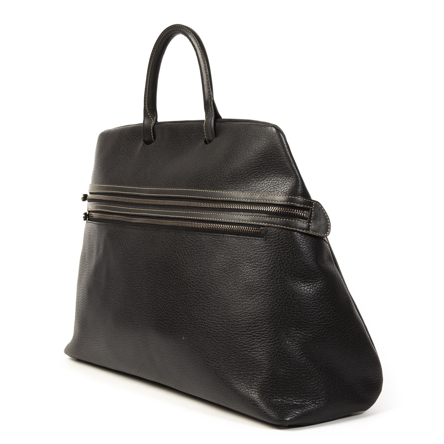 Authentieke Tweedehands Delvaux Deux De Delvaux Black Bag juiste prijs veilig online shoppen webshop luxe merken winkelen Antwerpen België