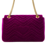 Gucci GG Marmont Medium Fuchsia Velvet Shoulder Bag for the best price at labellov secondhand luxury
