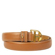 Delvaux Cognac Leather Brillant Buckle Belt