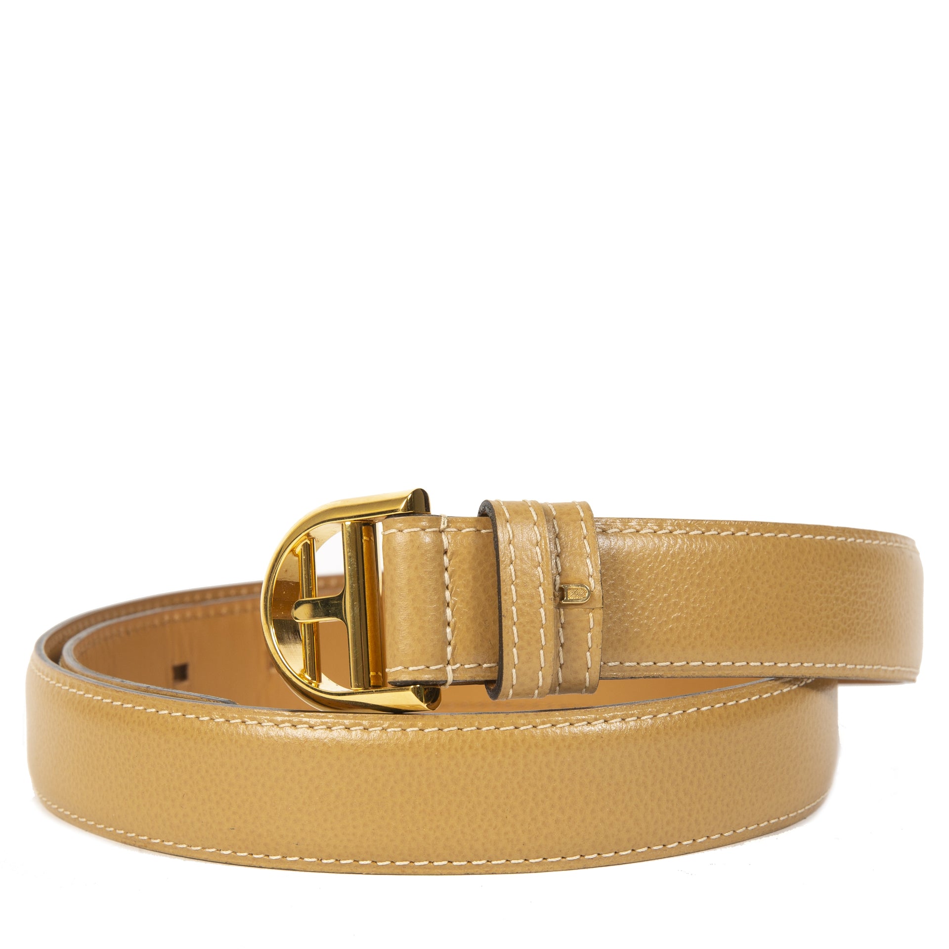 Delvaux Beige Brillant Buckle Belt - size 80