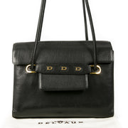 Authentic second-hand vintage Delvaux Black D Crossbody Bag buy online webshop LabelLOV