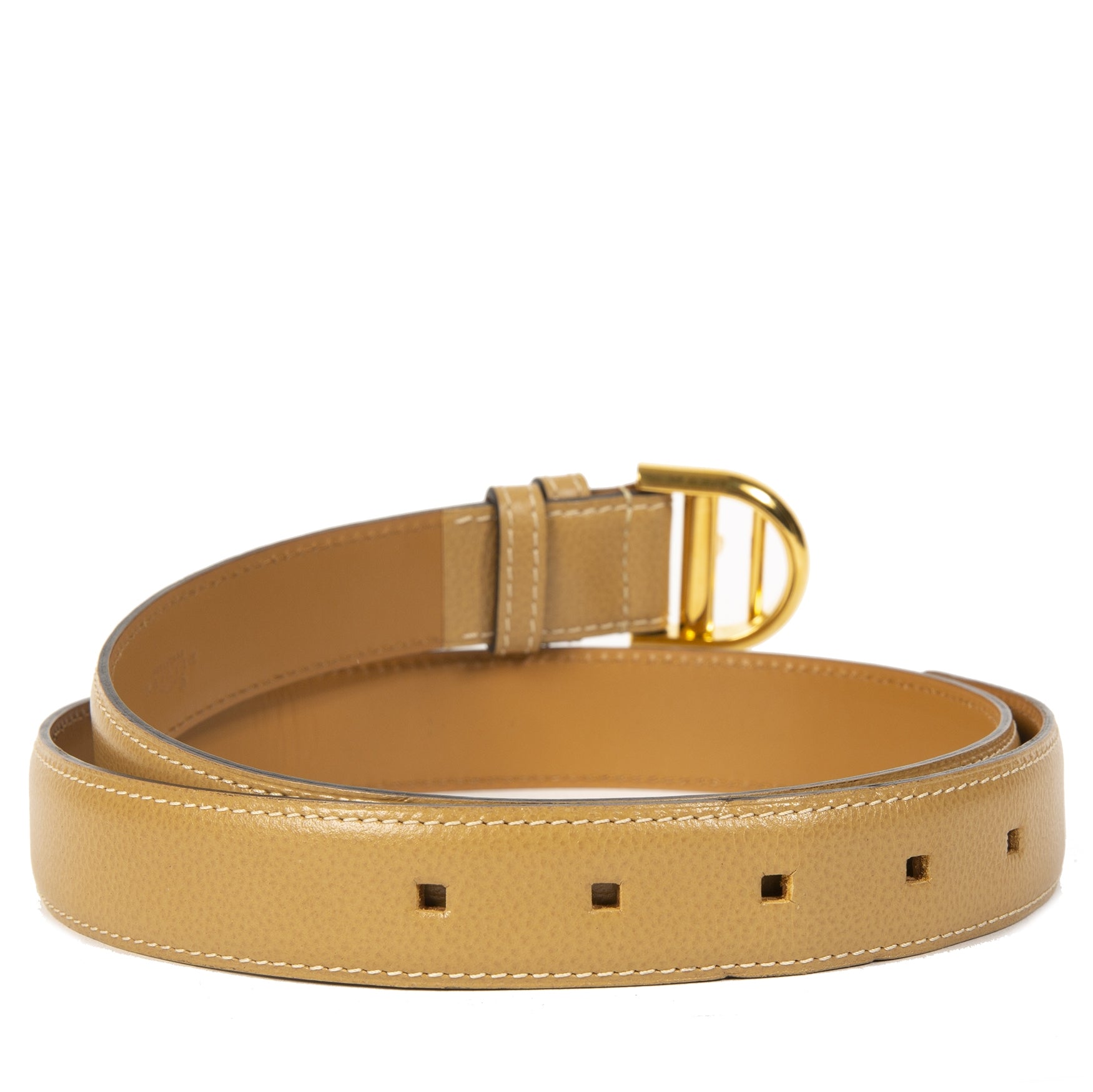 Delvaux Beige Brillant Buckle Belt - size 80