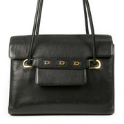 Authentique seconde main vintage Delvaux Black D Crossbody Bag achète en ligne webshop LabelLOV