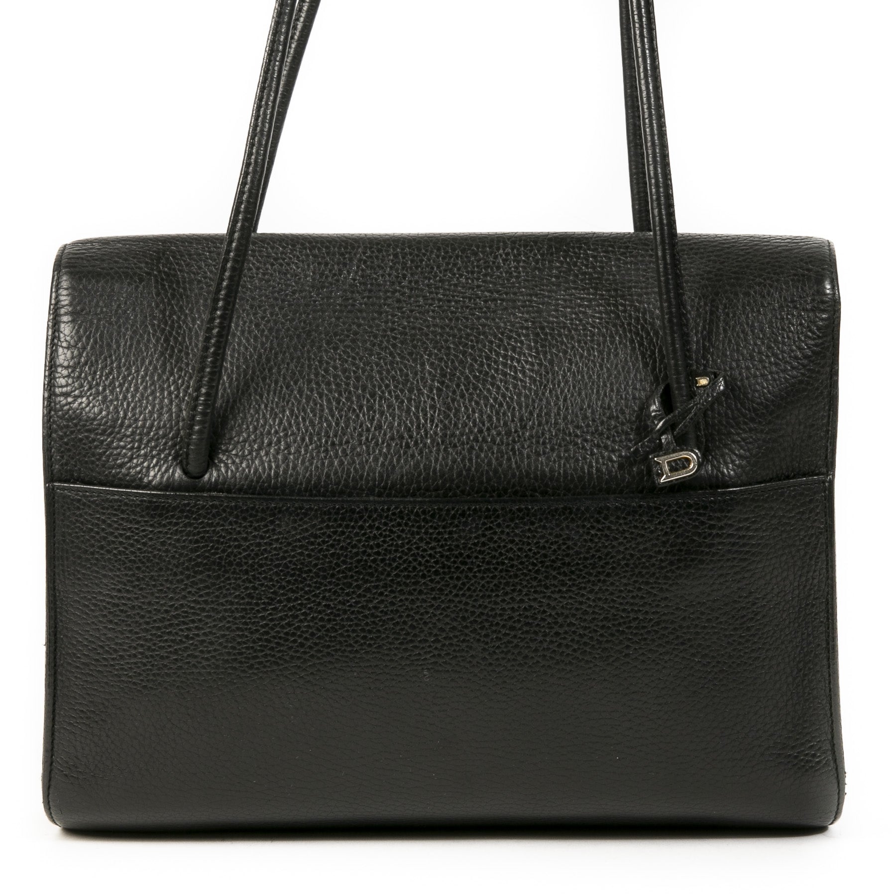 Authentic second-hand vintage Delvaux Black D Crossbody Bag buy online webshop LabelLOV