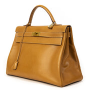 acheter en ligne seconde main Hermes Kelly 40 Natural Sable Ardennes
