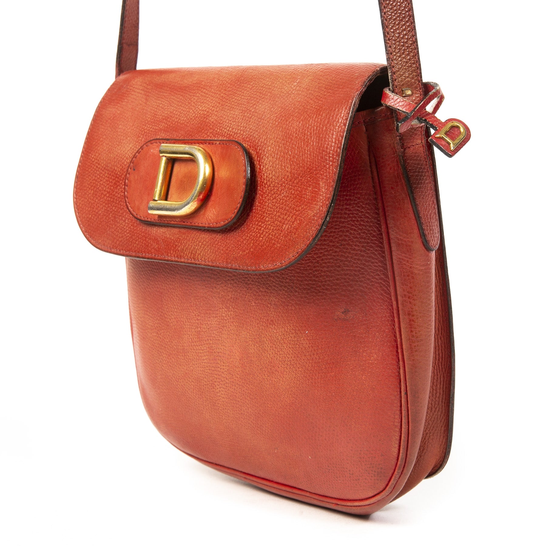 Authentieke tweedehands Delvaux Coral Golden D Crossbody Bag juiste prijs veilig online winkelen LabelLOV webshop luxe merken winkelen Antwerpen België mode fashion