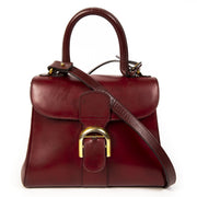acheter en linge seconde main Delvaux Vintage Burgundy Boxcalf Brillant PM + Strap