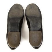 Chanel Black Leather Cap-Toe Ballerina Flats