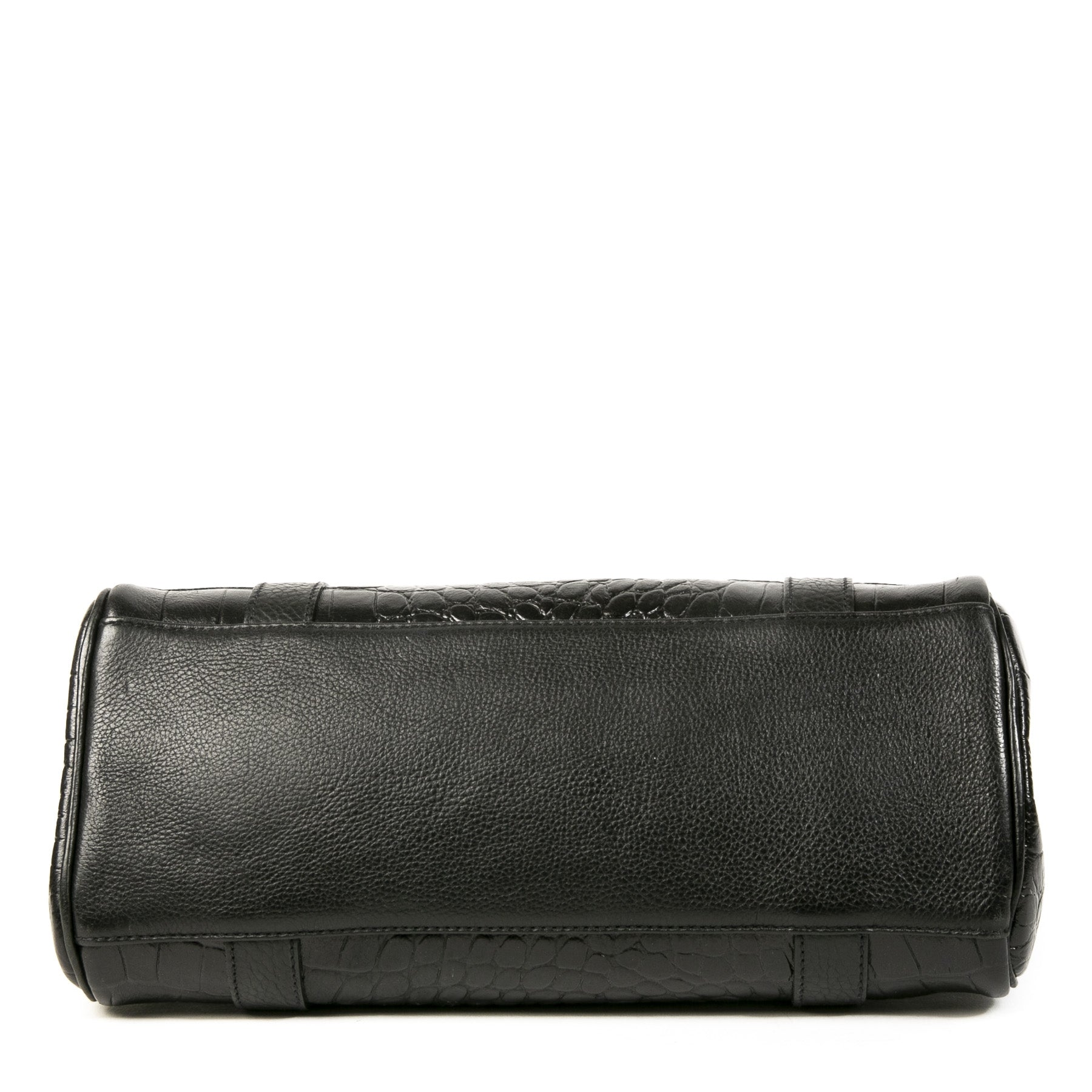 Authentic second-hand vintage Mulberry Black Croc Embossed Bayswater East West Bag buy online webshop LabelLOV