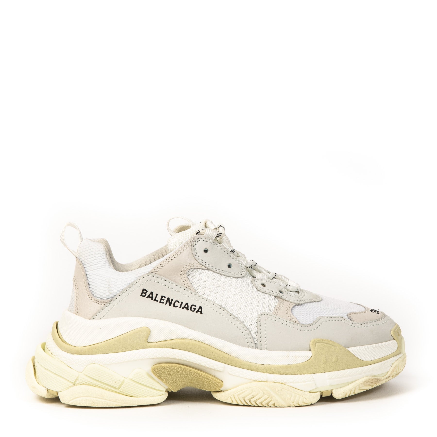 Authentieke Tweedehands Balenciaga White Triple S Sneakers juiste prijs veilig online shoppen luxe merken webshop winkelen Antwerpen België