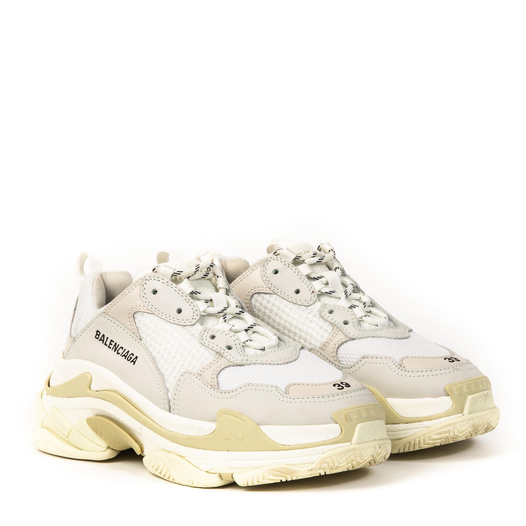 Authentieke Tweedehands Balenciaga White Triple S Sneakers juiste prijs veilig online shoppen luxe merken webshop winkelen Antwerpen België