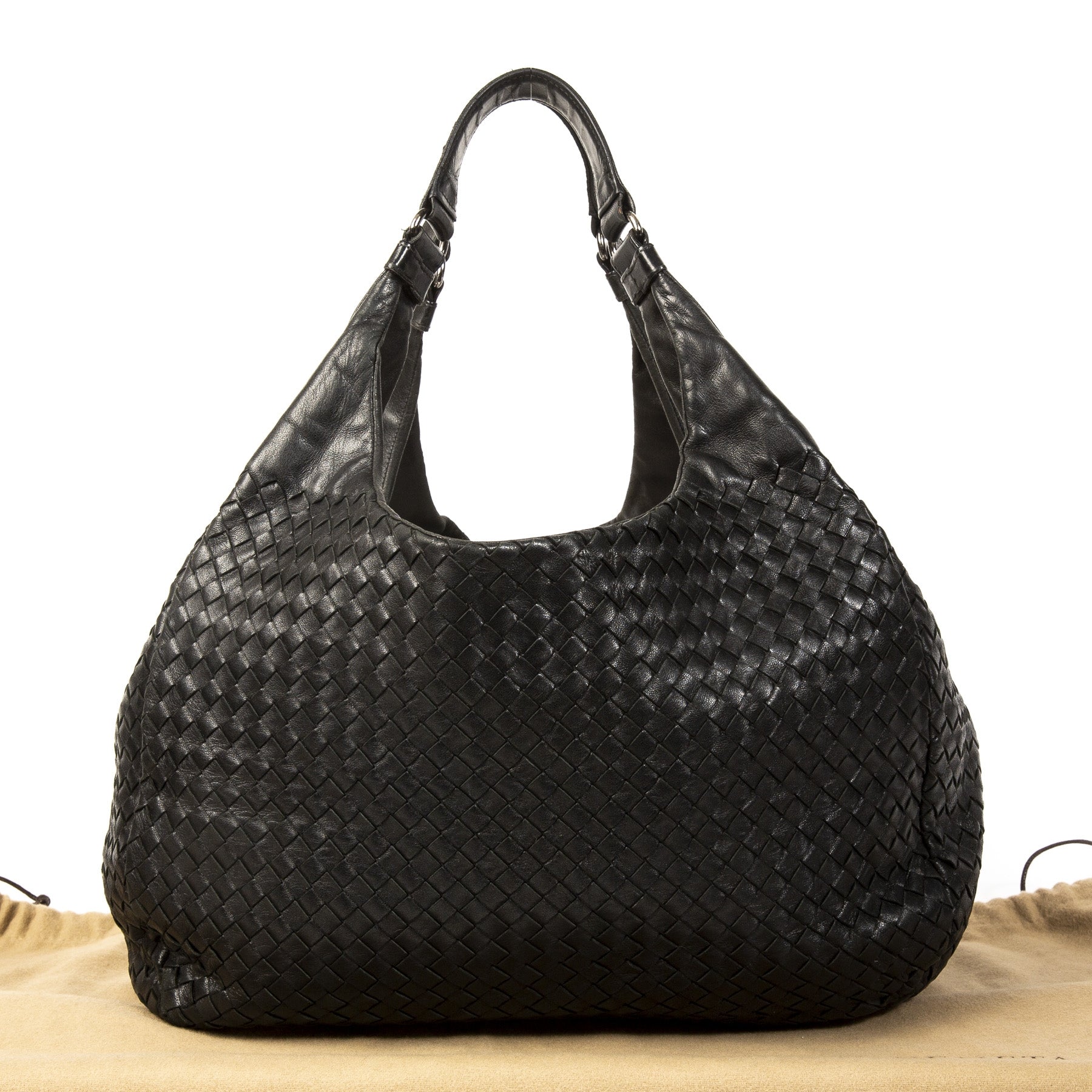 Authentieke Tweedehands Bottega Veneta Campana Shoulder Bag juiste prijs veilig online shoppen luxe merken webshop mode fashion winkelen Antwerpen België