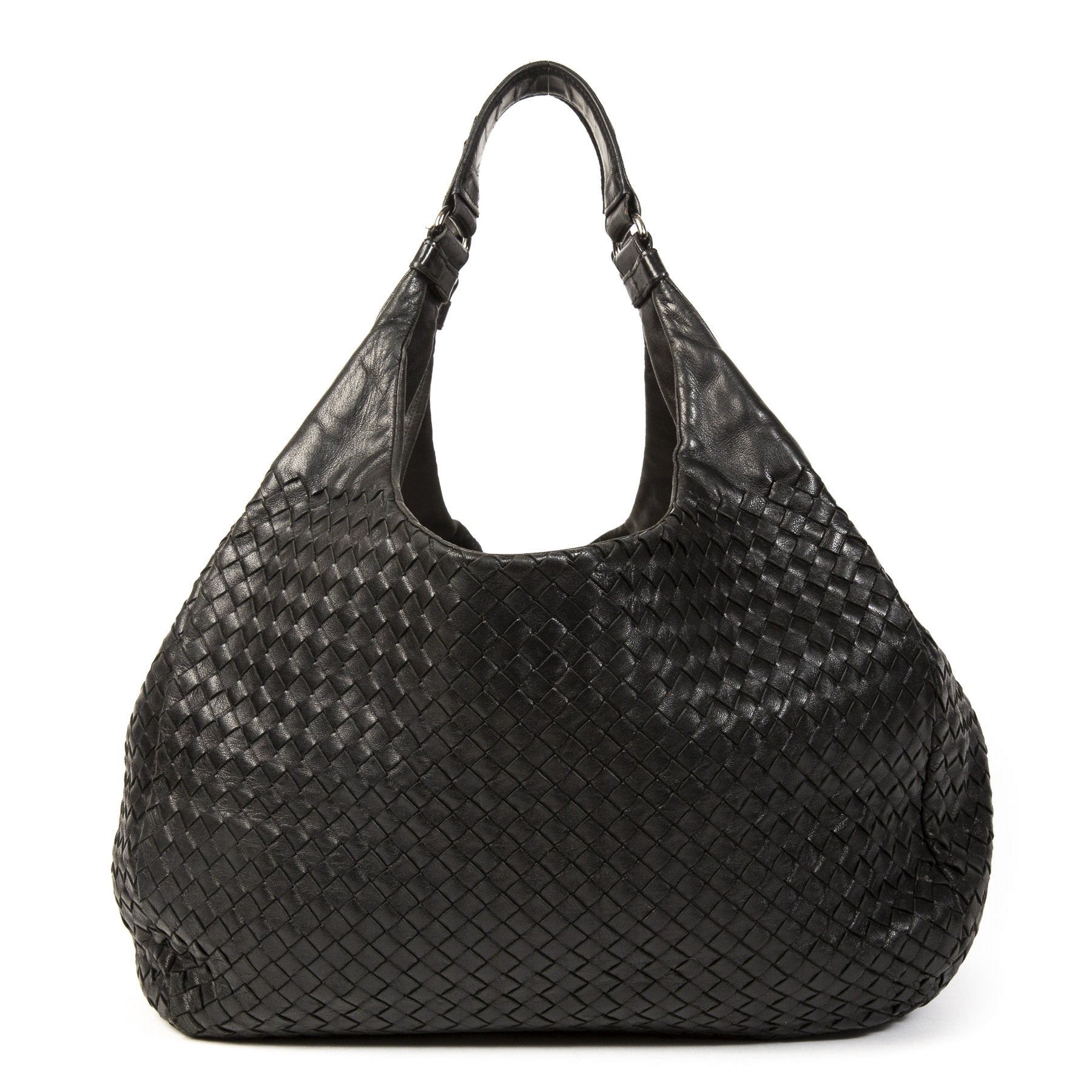 Authentieke Tweedehands Bottega Veneta Campana Shoulder Bag juiste prijs veilig online shoppen luxe merken webshop mode fashion winkelen Antwerpen België