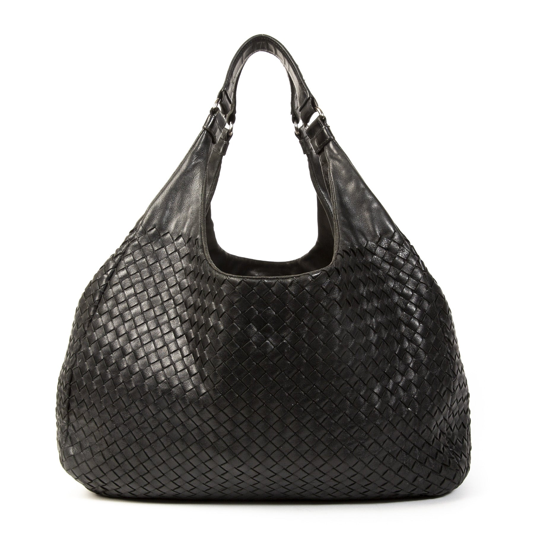Authentieke Tweedehands Bottega Veneta Campana Shoulder Bag juiste prijs veilig online shoppen luxe merken webshop mode fashion winkelen Antwerpen België