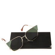 Authentique seconde main vintage Fendi Green Rose Gold Iridia Sunglasses achète en ligne webshop LabelLOV