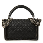 Authentique seconde main vintage Chanel Black Boy Bag Handle achète en ligne webshop LabellOV