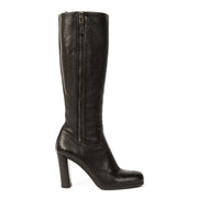 Authentieke Tweedehands Prada Black Leather Calzature Donna Boots juiste prijs veilig online shoppen webshop luxe merken winkelen Antwerpen België mode fashion