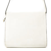 Authentieke Tweedehands Delvaux White Crossbody Bag with Bamboo Detail juiste prijs veilig online shoppen luxe merken webshop winkelen Antwerpen België mode fashion