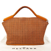 Authentic second-hand vintage Delvaux Orange Top Handle Bag buy online webshop LabelLOV