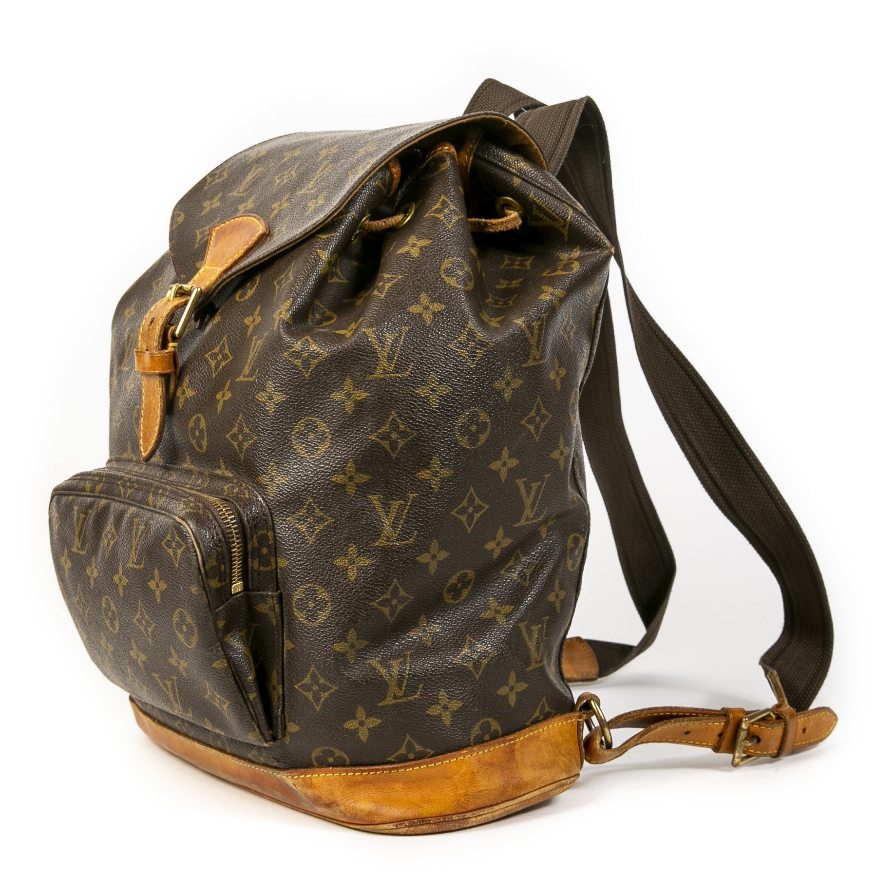 Authentieke tweedehands vintage Louis Vuitton Montsouris Canvas GM Backpack koop online webshop LabelLOV