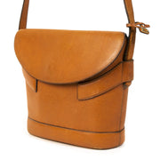 Authentieke Tweedehands Delvaux Cognac Leather Front Flap Shoulder Bag juiste prijs veilig online shoppen luxe merken webshop winkelen Antwerpen België mode fashion