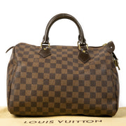 Authentieke tweedehands vintage Louis Vuitton Speedy 30 Damier Ebene Bag koop online webshop LabelLOV