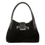 Authentic second-hand vintage Tods Black Suede Shoulder Bag buy online webshop LabelLOV