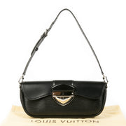Authentieke Tweedehands Louis Vuitton Black Epi Leather Montaigne Pochette Bag juiste prijs veilig online shoppen luxe merken webshop winkelen Antwerpen België mode fashion