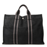 Hermes Black & Grey Canvas Fourre Tout Tote Bag
