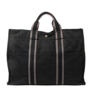 Hermes Black & Grey Canvas Fourre Tout Tote Bag