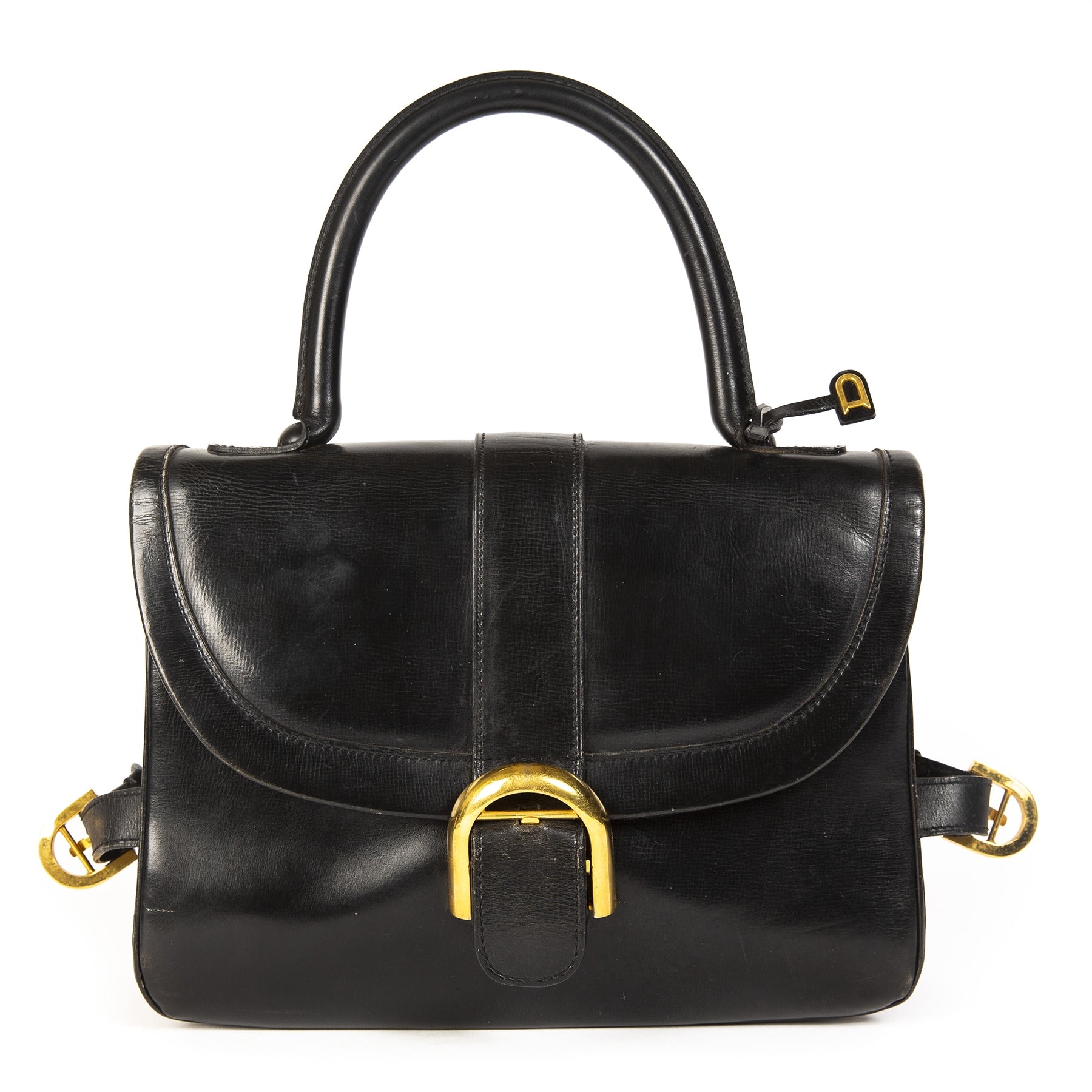 Delvaux Brillant Rouilly Black Top Handle