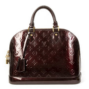 Authentieke Tweedehands Louis Vuitton Amarante Vernis Alma Bag juiste prijs veilig online shoppen luxe merken webshop winkelen Antwerpen België