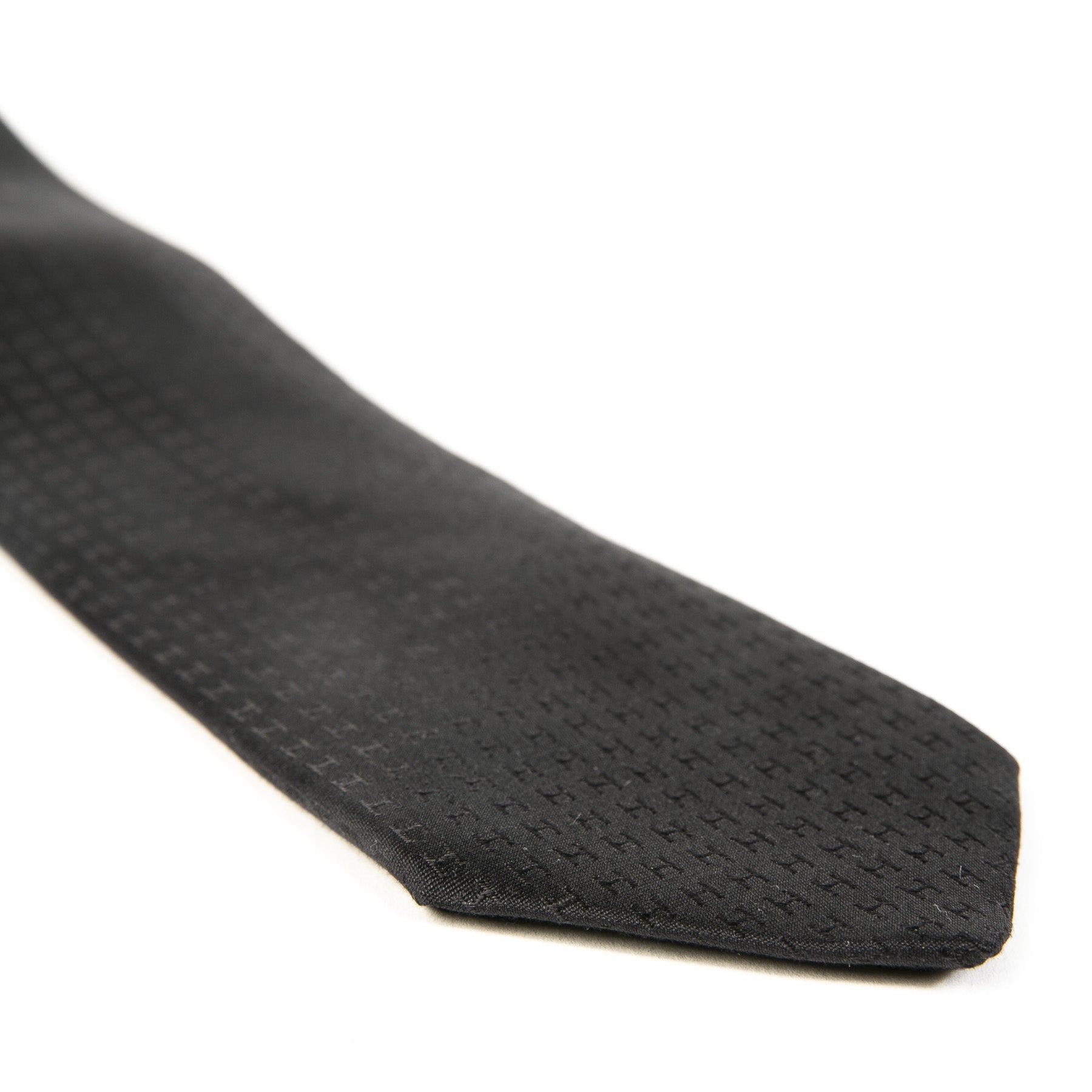 Authentique seconde main vintage Hermès Black Faconnée H Tie achète en ligne webshop LabelLOV