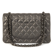 Authentieke tweedehands vintage Chanel Medium Classic Flapbag Metallic Silver koop online webshop LabelLOV