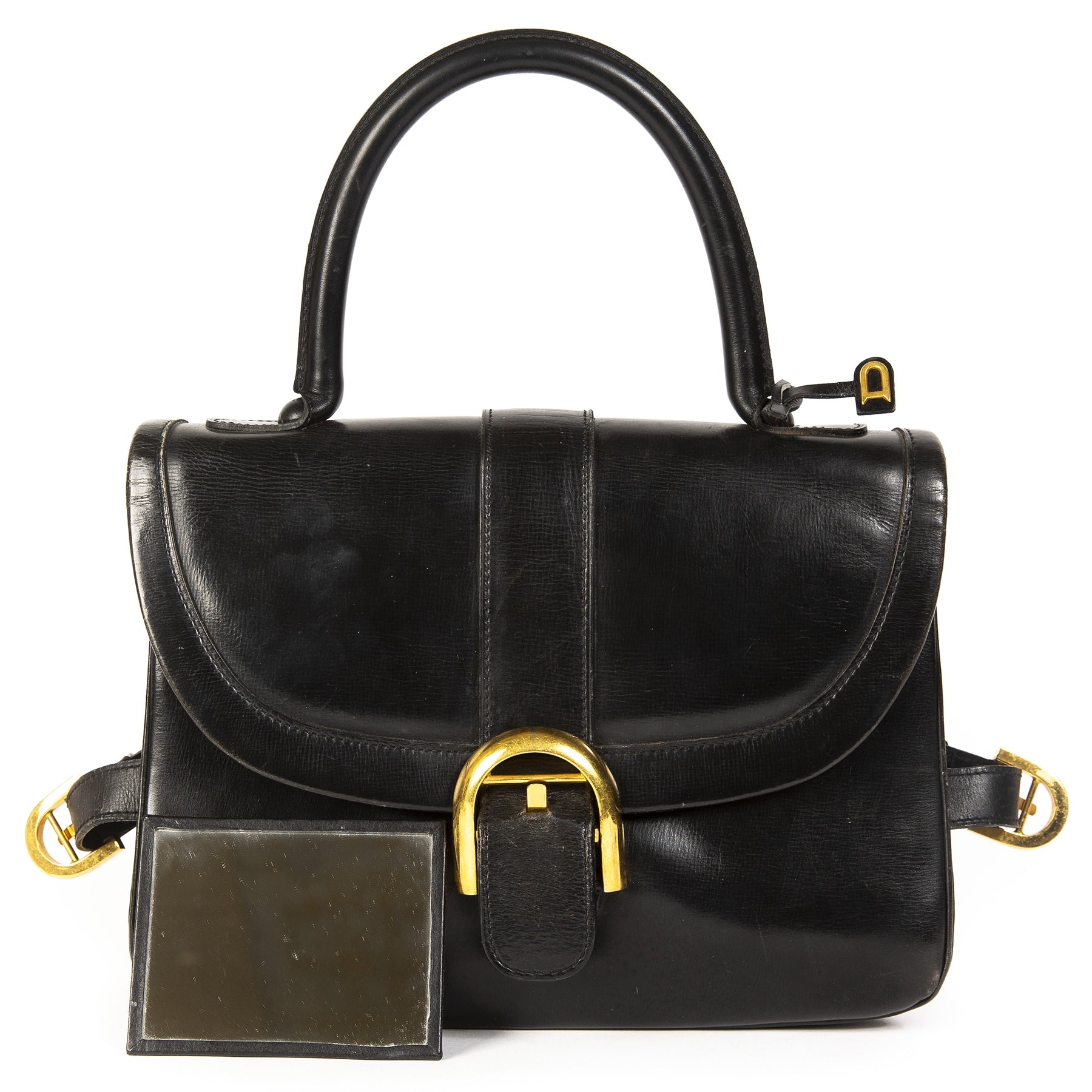 Delvaux Brillant Rouilly Black Top Handle