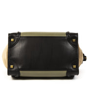Celine Luggage Black Green and Beige Tricolor Handbag
