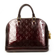 Authentieke Tweedehands Louis Vuitton Amarante Vernis Alma Bag juiste prijs veilig online shoppen luxe merken webshop winkelen Antwerpen België