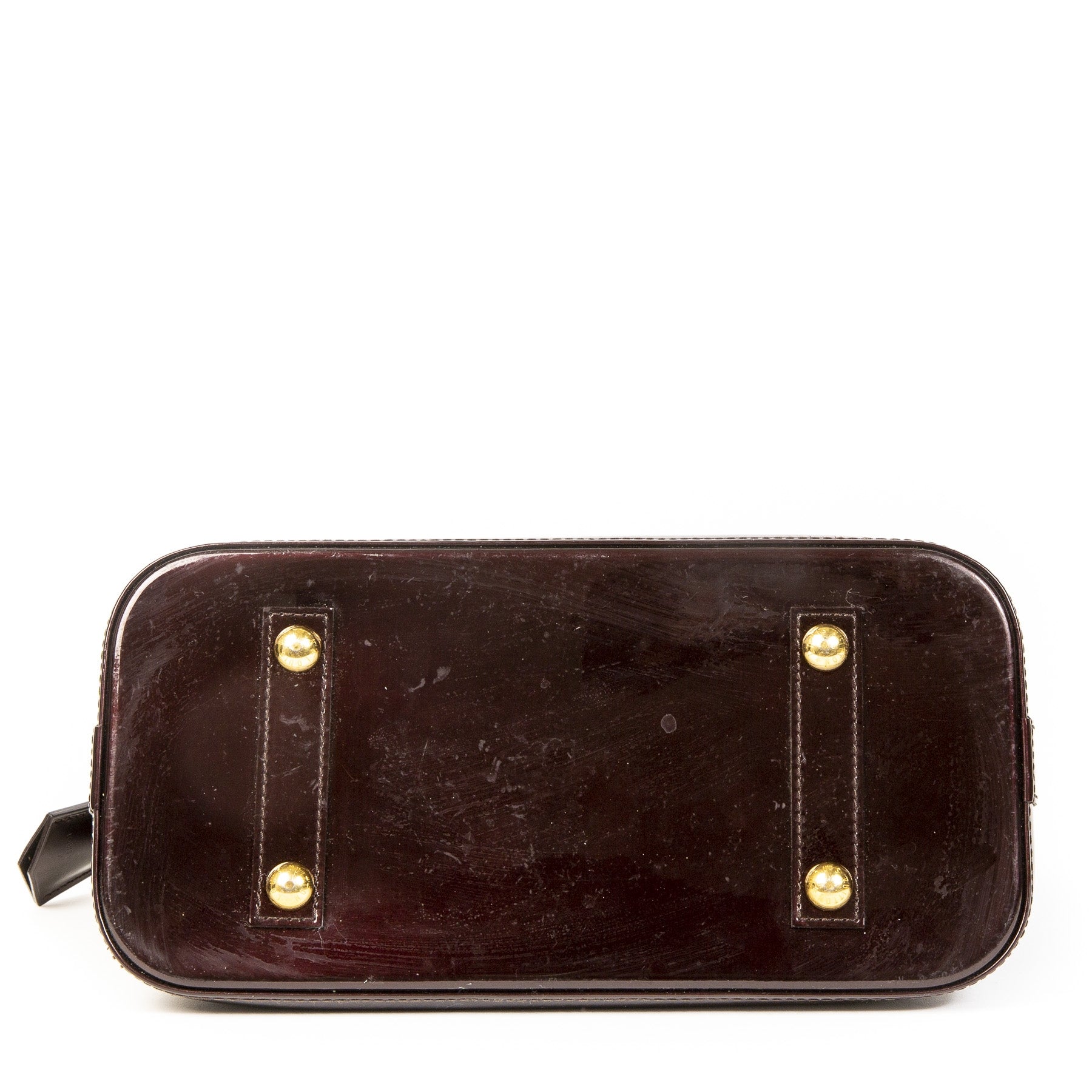 Authentieke Tweedehands Louis Vuitton Amarante Vernis Alma Bag juiste prijs veilig online shoppen luxe merken webshop winkelen Antwerpen België