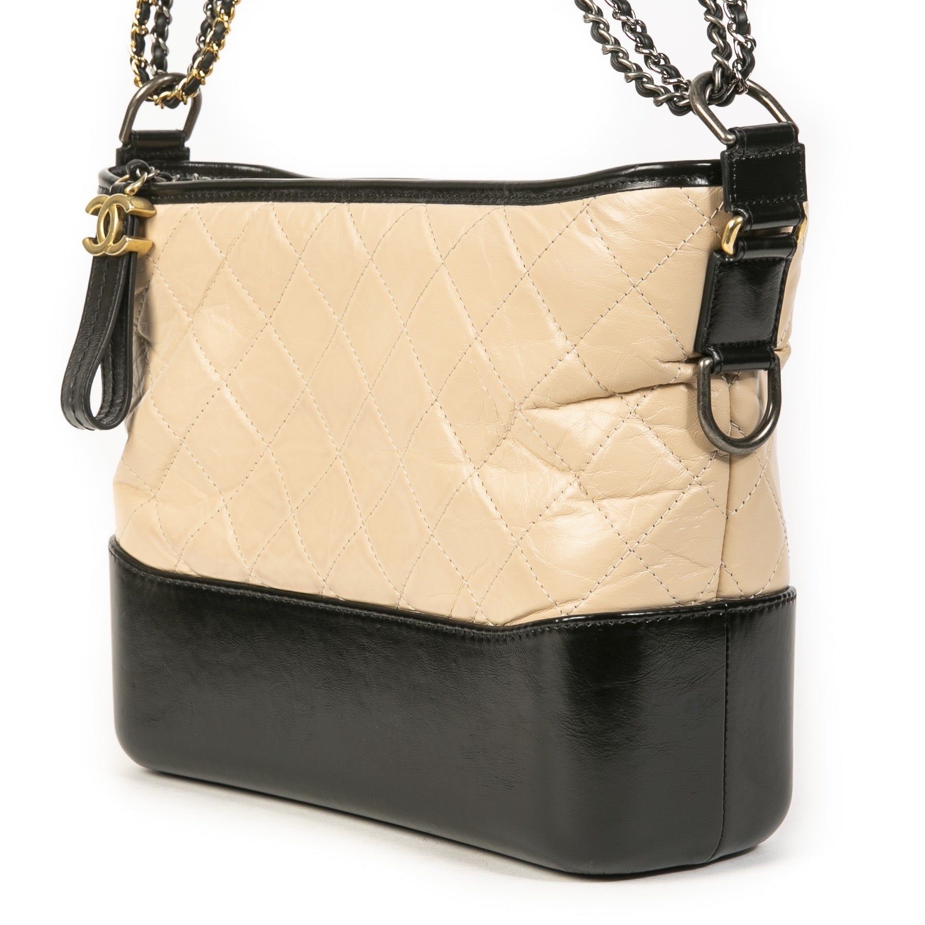 Authentieke Tweedehands Chanel Beige Gabrielle Hobo Bag juiste prijs veilig online shoppen luxe merken webshop winkelen Antwerpen België mode fashion